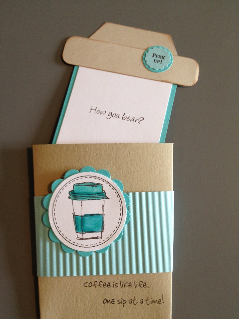 teal coffee cup inside